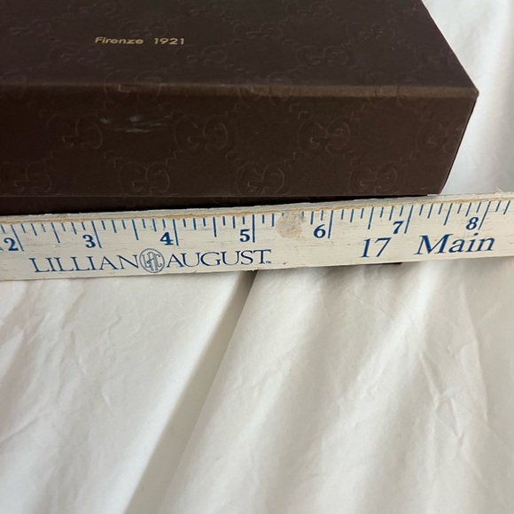 NEW Authentic Gucci Allover Embossed Brown Logo Empty box 7.5x7.5x3.5 - Picture 6 of 8